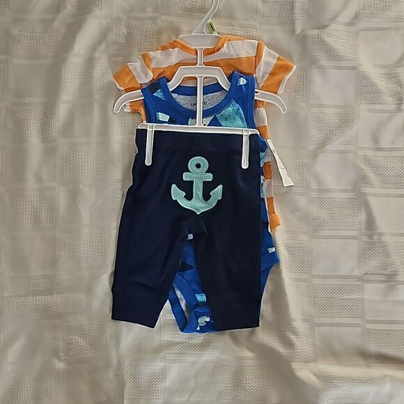 Carter's Baby Boy Newborn Bundle Oncies & Photo Shoot Outfit Navy Blue 3 Months - Picture 4 of 16